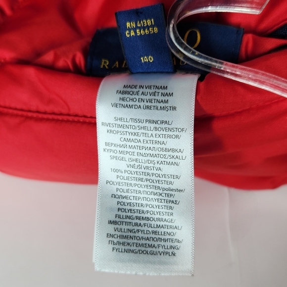 Polo Ralph Lauren Puffer Vest Boys Small 8 Reversible Duck Down Red Navy Preppy - Picture 9 of 13